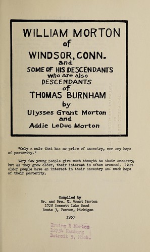 William Morton of Windsor, Conn.