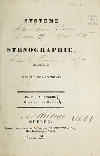 Systéme de sténographie, applicable au français et l'anglais