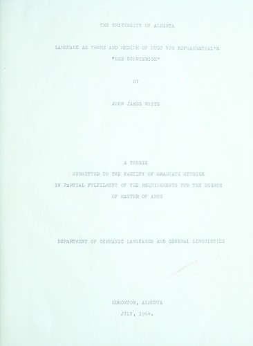 Language as theme and medium of Hugo von Hofmannsthal's "Der Schwierige"