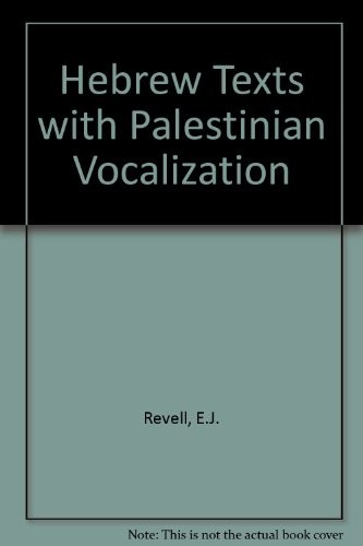 Hebrew texts with Palestinian vocalization