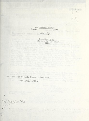 Porter family, 1596-1897