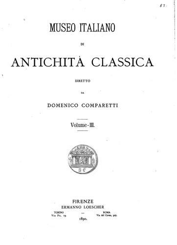 Museo italiano di antichità classica ...