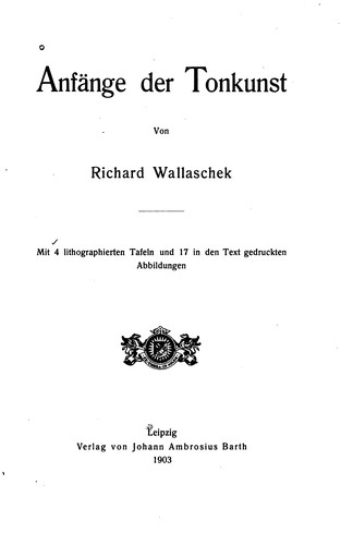 Anfänge der tonkunsst