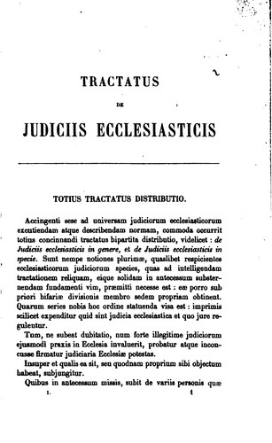 Tractatus de judiciis ecclesiasticis: ubi et de vicario generali episcopi