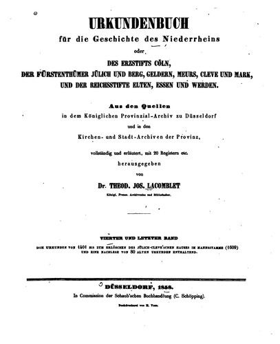 Urkundenbuch für die Geschichte des Niederrheins oder des Erzstifts Cöln ...
