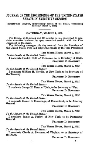 Journal of the Executive Proceedings of the Senate of the United States