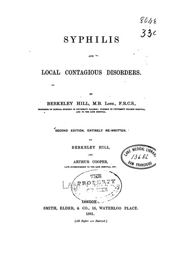 Syphilis and local contagious disorders