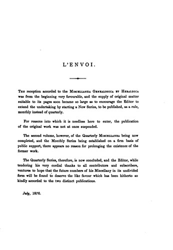 Miscellanea Genealogica et Heraldica