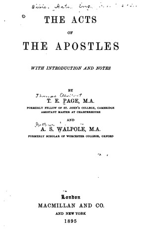 The Acts of the Apostles