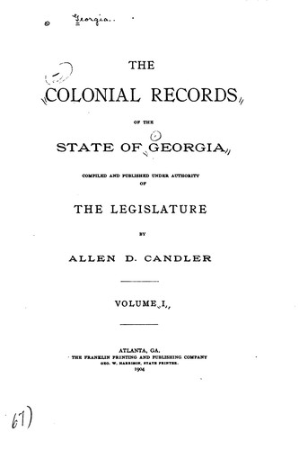 Colonial Records of the State of Georgia