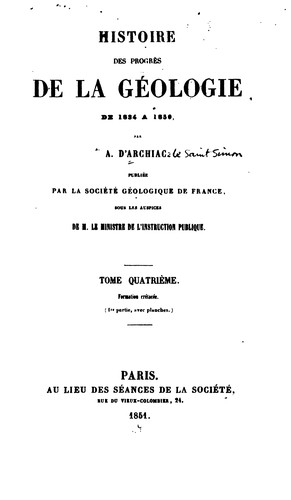 Histoire des progrès de la géologie de 1834 à [1859]