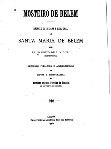 Mosteiro de Belem: Relação da insigne e real casa de Santa Maria de Belem