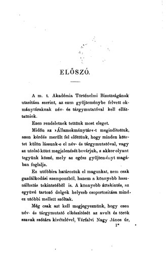 Név- és tárgymutató a Török-Magyarkori államokmánytár I-VII. köteteihez