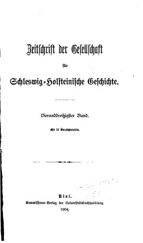 Zeitschrift der Gesellschaft für Schleswig-holsteinische Geschichte