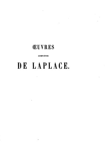 Œuvres complètes de Laplace
