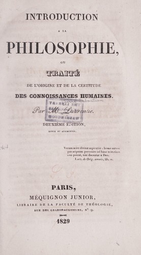 Introduction a la philosophie