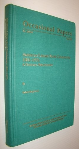 American library book catalogues, 1801-1875