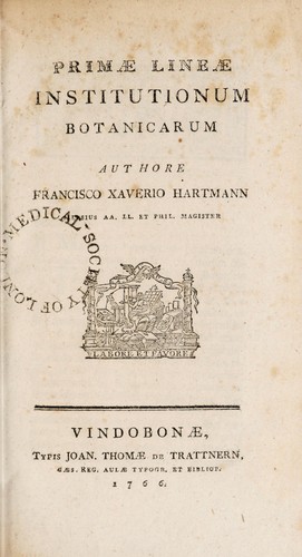Primae lineae institutionum botanicarum. Clarissimi viri Crantz