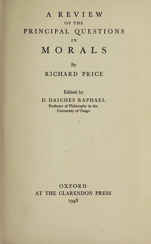 [A Review of the principal questions and difficulties in Morals, etc.].