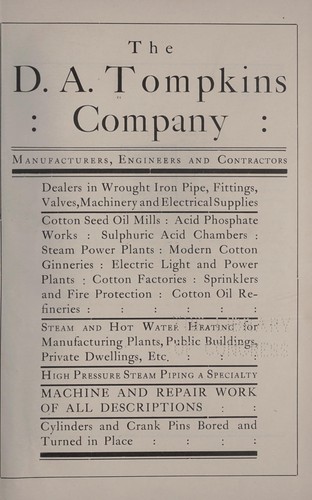 The D. A. Tompkins company ...