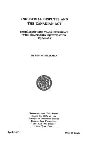 Industrial disputes and the Canadian act