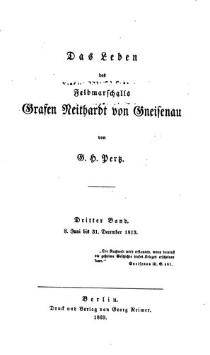 Das Leben des Feldmarschalls Grafen Neithardt