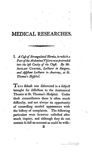Medical records and researches, selected from the papers of a private medical association.