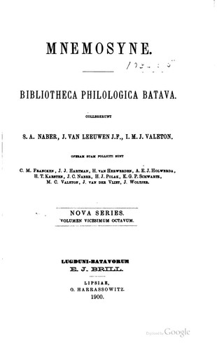 Mnemosyne: Bibliotheca Classica Batava