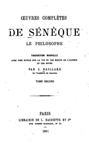 Oeuvres complètes de Sénèque le philosophe