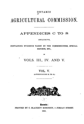 Report of the Commissioners, and appendices A to S.