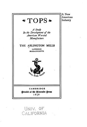 Tops, a New American Industry: a study in the development of the American ...