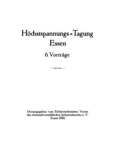 Höchstspannungs-Tagung Essen