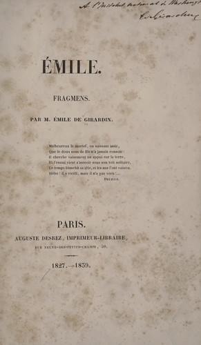 Emile, Fragmens