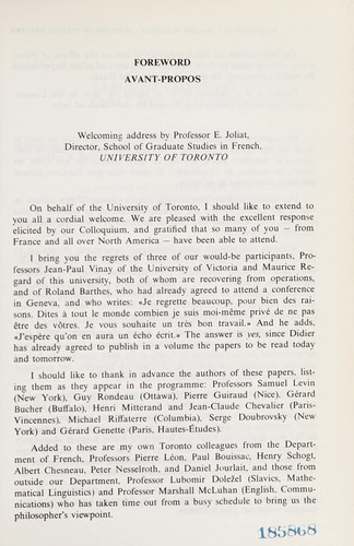 Problemes de l'analyse textuelle