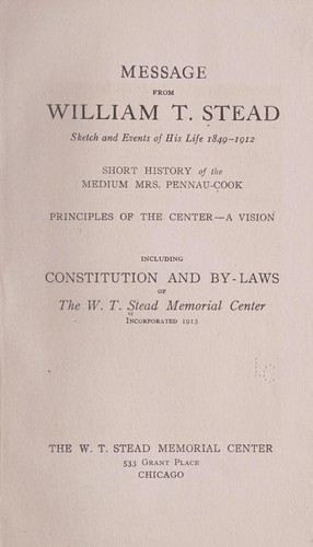 Message from William T. Stead