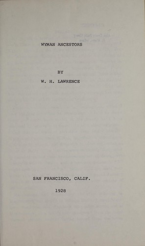 [Wyman ancestors