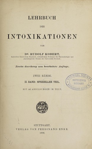 Lehrbuch der Intoxikationen