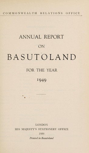 Annual report on Basutoland