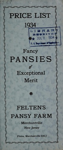 Fancy pansies of exceptional merit