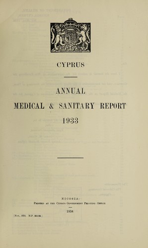 Annual medical & sanitary report