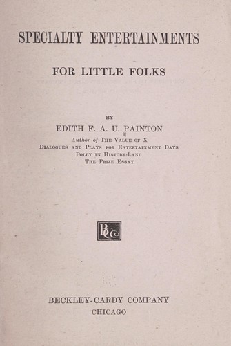 Specialty entertainment for little folks.