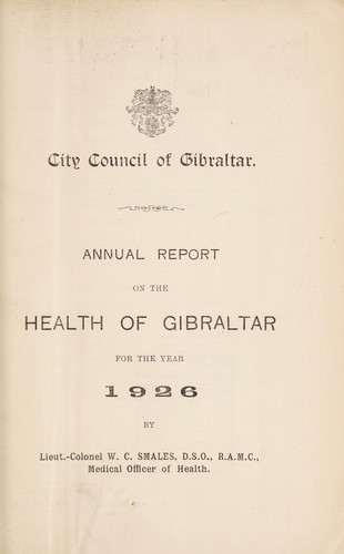Annual report on the health of Gibraltar