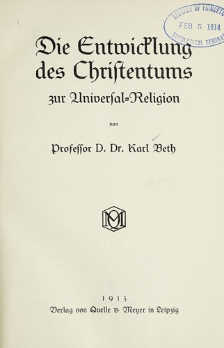 Die Entwicklung des Christentums zur Universal Religion