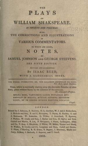 The plays of William Shakspeare