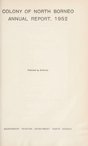 Annual report on North Borneo
