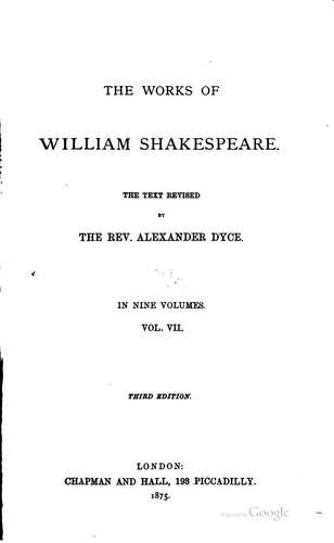 The Works of William Shakespeare in Nine Volumes