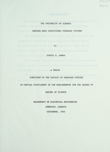 Sampled data conditional feedback systems