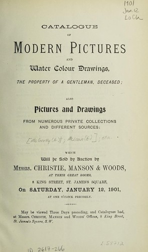 Catalogue of modern pictures and water colour drawings