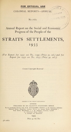 Annual report on the social and economic progress of the people of the Straits Settlements