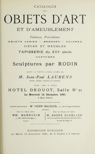 Objets d'art et d'ameublement